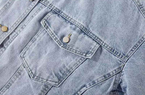 Vestes en jean 100% coton personnalisées 2024 pour hommes, style décontracté, couleur unie, avec poche, vêtements pour hommes de haute qualité, style printemps - Product Image 4
