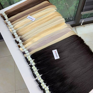 Extensiones de cabello a granel de doble dibujado 100g Cabello humano virgen vietnamita Color más claro 12 pulgadas Extensiones de vendedores Extensiones de cabello - Product Image 1