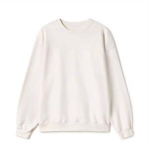 เสื้อสเวตเชิ้ตผ้าฟลีซผสมผ้าฝ้ายสีขาวแบบยูนิเซ็กซ์ ทรงโอเวอร์ไซส์ คอกลม สไตล์ลำลอง เรียบง่าย สตรีทแวร์ ใส่ได้ในฤดูหนาว อุ่นสบาย - Product Image 1