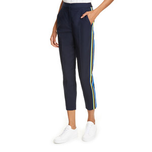 กางเกงเอวสูงสำหรับผู้หญิงกางเกงขากว้างพร้อมเข็มขัดกางเกงใส่ทำงานและลำลองหรูหรา - Product Image 5