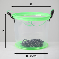 Seau de pêche portable en EVA pliable, étanche, 20L, durable, léger, sac à eau transparent, conteneur pour appâts vivants, rivière