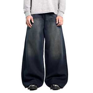 Streetwear <b>Trousers</b> Casual Denim Jeans Washed Fade Wide Leg Jeans <b>for</b> <b>Men</b> Baggy Pants Unisex Oversized <b>Loose</b> Denim Jeans Pants - Product Image 4