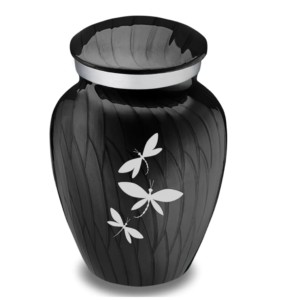 Urnes funéraires en aluminium avec bande autocollante blanche en étain et émail de couleur bleue. - Product Image 2