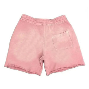 Pantalones cortos lavados con ácido Vintage unisex, ropa de calle de punto de algodón ecológico, nuevo estilo, diseño desgastado, informal, a granel, unisex - Product Image 2