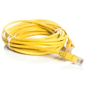 Câble réseau Ethernet rond jaune RJ45, cordon de raccordement Internet LAN Cat5e 6M