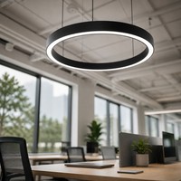 Éclairage LED annulaire pour bureau à plan ouvert, suspension de 800 mm, lampe sans soudure, zone de travail moderne