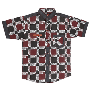 เชส วาเลว์ บอยส์ 3-4 ปีเสื้อเชิ้ตลำลอง-ผ้าวอช แอนด์ เวียร์สีมารูน - Product Image 1