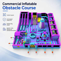 Château gonflable commercial personnalisé, parcours d'obstacles en PVC, aire de jeux d'aventure intérieure/extérieure pour location d'événements en parc d'attractions