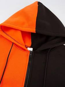 Sweatshirts à capuche à manches longues bicolores unisexe, poids lourd, nouvelle mode pour hommes, tenue d'automne et d'hiver, sweats à capuche OEM de haute qualité - Product Image 4