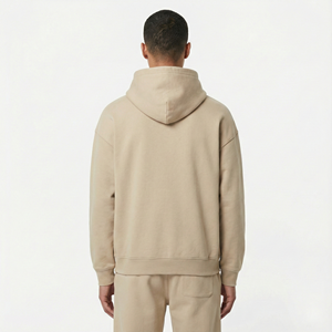 Custom <b>Men's</b> Winter Streetwear 100% Cotton Plain Dyed <b>Beige</b> Fleece Blank Vintage Wash Regular Fit <b>Hoodie</b> - Product Image 2