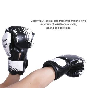 Gants de boxe d'entraînement synthétiques uniques en gros Gants de boxe d'entraînement professionnels en cuir véritable SI-BG-024 en cuir de vachette - Product Image 2