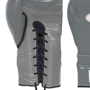Gants de boxe à lacets Winning Gris Noir Cuir véritable Entraînement professionnel Sparring Gants de boxe Couleur classique 8oz 10oz 12oz 14oz - Product Image 5