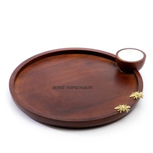 Plateau de service alimentaire plaqué or de luxe pour mariage, résistant à la chaleur, design moderne, rangement de cuisine à domicile, personnalisable, prix abordable - Product Image 5