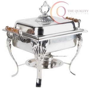 Plat de service en acier inoxydable de qualité supérieure avec un design classique pour les hôtels et la restauration |   Solution durable pour servir des aliments chauds - Product Image 5