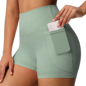 Pantalones cortos transpirables de yoga para mujer personalizados con realce de glúteos, sin costuras, cintura alta - Product Image 6