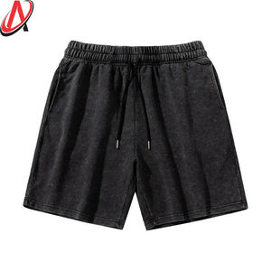 Short chaud 100% coton pour homme Short vintage lourd délavé à l'acide Short Streetwear pour homme avec logo personnalisé - Product Image 4