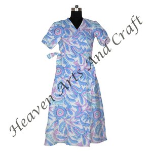 Peignoir de nuit de style caftan de qualité supérieure Robe en coton naturel imprimé bloc maxi Vêtements de plage et vêtements de nuit - Product Image 3