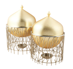 Casserole en métal doré avec couvercle en acier inoxydable Design minimaliste écologique pour la maison, l'hôtel et le buffet de mariage - Product Image 3