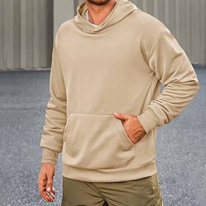 เสื้อมีฮู้ดแขนยาวของผู้ชายเสื้อมีฮู้ดสีทึบระบายอากาศโลโก้แบบกำหนดเอง - Product Image 6