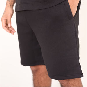 Vente en gros de vêtements tricotés sur mesure pour hommes ensemble t-shirt et short 100% coton pour hommes couleur unie tailleur jumeau avec logo personnalisé - Product Image 5