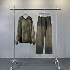 ชุดวอร์ม2ชิ้นกางเกงมีฮู้ดสำหรับเด็ก450GSM มีฮู้ดผ้าเฟรนช์เทอร์รี่สีชมพูล้วนโลโก้ตามสั่งแนววินเทจ - Product Image 6