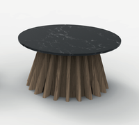 Table basse contemporaine en bois et marbre au design attrayant, accessoires de décoration intérieure, qualité supérieure, fabrication artisanale, meubles de salon