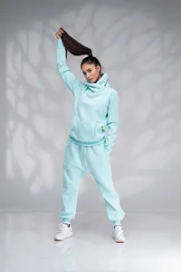Pantalon de jogging pour femme, couleur unie, taille mi-haute, fermeture élastique, coupe droite, grande taille, écologique, pour l'automne et les loisirs - Product Image 3