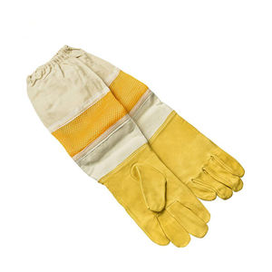 Goat Leather Beekeeper <b>Gloves</b> with Canvas XL Size Long Sleeves Cotton Liner Working Protective Sheepskin Bee <b>Glove</b> - Product Image 5