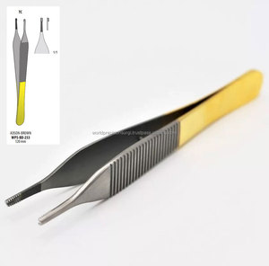 Pinces à tissus Adson Brown en carbure de tungstène, ensemble d'instruments chirurgicaux de précision, manuel, certifié ISO13485 - Product Image 1
