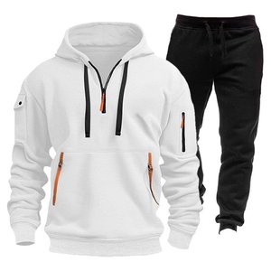 Conjunto de Sudadera con Capucha y Pantalones Deportivos de Invierno para Mujer, Estampado, con Cierre de Cremallera de un Cuarto, Manga Larga de Felpa - Product Image 6