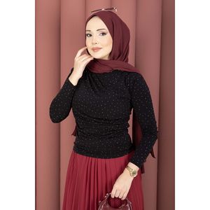 Top de punto Sandy en negro con detalles de pedrería - Product Image 4