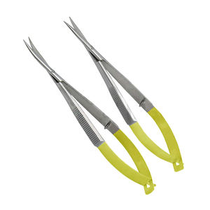 Ciseaux à ressort de beauté demi-couleur or Lames droites tranchantes Micro ciseaux en acier inoxydable de qualité chirurgicale - Product Image 6