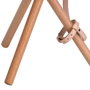 Chaises pliantes en cuir respirantes réglables de qualité supérieure, prix de gros, tabouret pliant en bois à trois pieds, sièges en cuir - Product Image 2