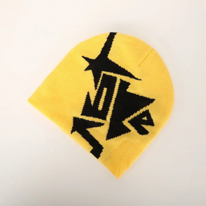 Venta al por mayor logotipo personalizado de alta calidad Unisex 100% acrílico Jacquard invierno esquí sombrero Streetwear calavera gorro de punto - Product Image 2