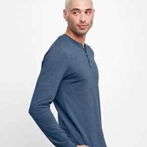 Camisas casuales de talla grande para hombre algodón duradero Henley transpirable cómodo diseño de punto sin cuello para actividades de gimnasio al aire libre - Product Image 4