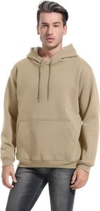 เสื้อฮู้ดมีรูสอดนิ้วโป้งสำหรับผู้ชาย ผ้าฝ้าย 100% เสื้อพูลโอเวอร์ผ้าฟลีซ แขนยาว ชุดกีฬา สตรีทแวร์ ฤดูหนาว เป็นมิตรกับสิ่งแวดล้อม สวมใส่สบาย - Product Image 5