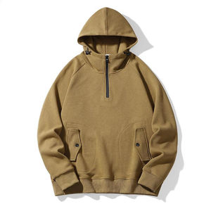 2025 vente chaude hommes veste décontractée sweats à capuche 100% coton séchage rapide respirant quart Zip sweats avec sweat à capuche d'hiver pour homme - Product Image 1