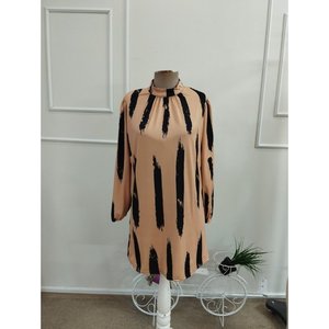 Vestido corto modal estampado con cuello de pescador y mangas largas para mujer, 38529 - Estampado - Product Image 4