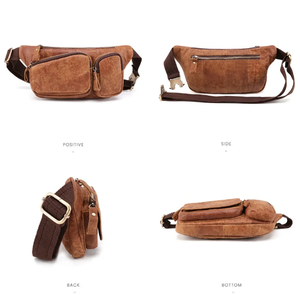 2024 nouvelle mode hommes en cuir véritable pochette sac poitrine Pack en cuir taille Pack mâle argent sac ceinture taille sac par maximiser l'usure - Product Image 5