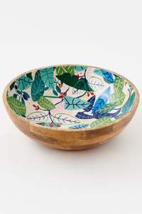 Manufacturer Of Mango Wooden Bowl With Triangle Enamel Print Food Safe Salad Serving Eye Catcher For The Dining <b>Table</b> or Kitchen - Product Image 5