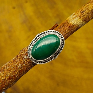 À la mode bohème artisan fabriqué Malachite 925 argent bague en pierres précieuses ovale coupe diamant naturel concepteur cadeau de mariage pour la fête - Product Image 1