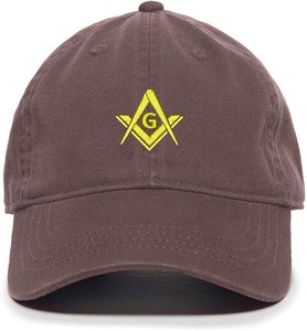 Tech Design Masonic Symbol Baseball Cap Embroidered Cotton Adjustable Dad Hat Closure type Buckle - Product Image 1
