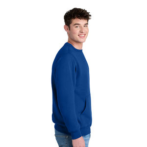 Sweat-shirt à col rond uni pour hommes | Pull en polaire en coton-poly | Idéal pour les vêtements d'hiver décontractés, de sport et d'extérieur - Product Image 4
