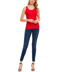 New Arrival Custom Logo 100% Cotton Knit Sleeveless Tank Top V-neck Quick Dry Breathable Workout <b>Vest</b> Casual <b>Slim</b> Fit Regular - Product Image 4