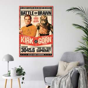 Affiche Star Trek de style moderne, Kirk Vs Gornstar, art mural sur toile - Product Image 4