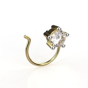 Avarta 18K losepin เพชรโซลิแทร์ที่ผ่านการรับรองจากทองคำสีเหลืองสำหรับเด็กผู้หญิงและผู้หญิง - Product Image 1