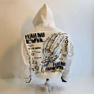 Sweats à capuche à fermeture éclair personnalisés de haute qualité pour hommes, streetwear, surdimensionnés, imprimés graphiques, fermeture éclair, squelette imprimé blanc, sweats à capuche pour hommes - Product Image 1