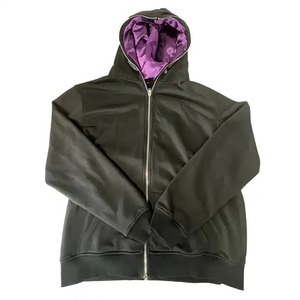 Sweat à capuche doublé en satin d'automne et d'hiver de luxe en polaire 6XL personnalisée de haute qualité avec impression en relief et manches longues - Product Image 2