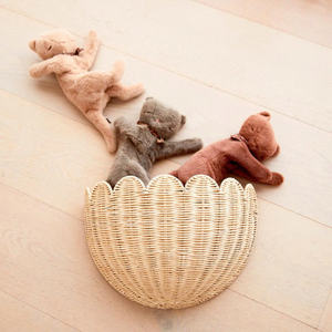 Panier de rangement en rotin mignon, écologique, pour la décoration de la maison, salon, chambre à coucher, chambre d'enfant, style rustique bohème, fabricant artisanal vietnamien - Product Image 2