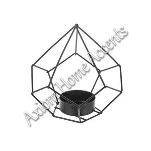 Axiom Bohème Moderne Maison Accents À La Main Fil D'argent Bougie Pilier Titulaire Marbre Naturel Table À Manger Artisanal De Noël - Product Image 1